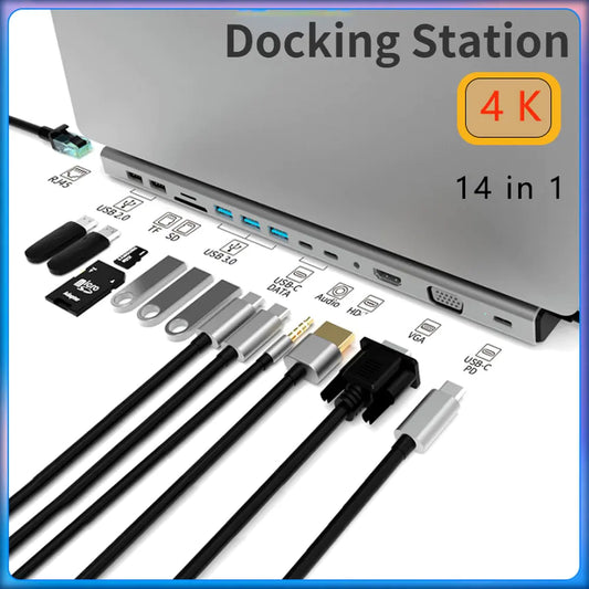 USB C Laptop Docking Station HUB To HDMI-compatible USB 3.0 Hub Adapter Type C HUB for MacBook Pro Lenovo ThinkPad HP Dell XPS