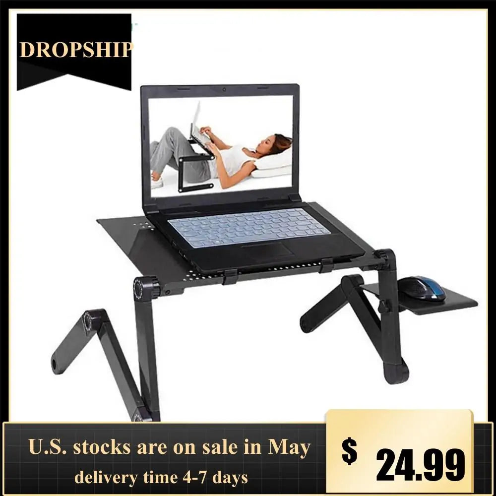 Adjustable Aluminum Laptop Desk With Mouse Pad