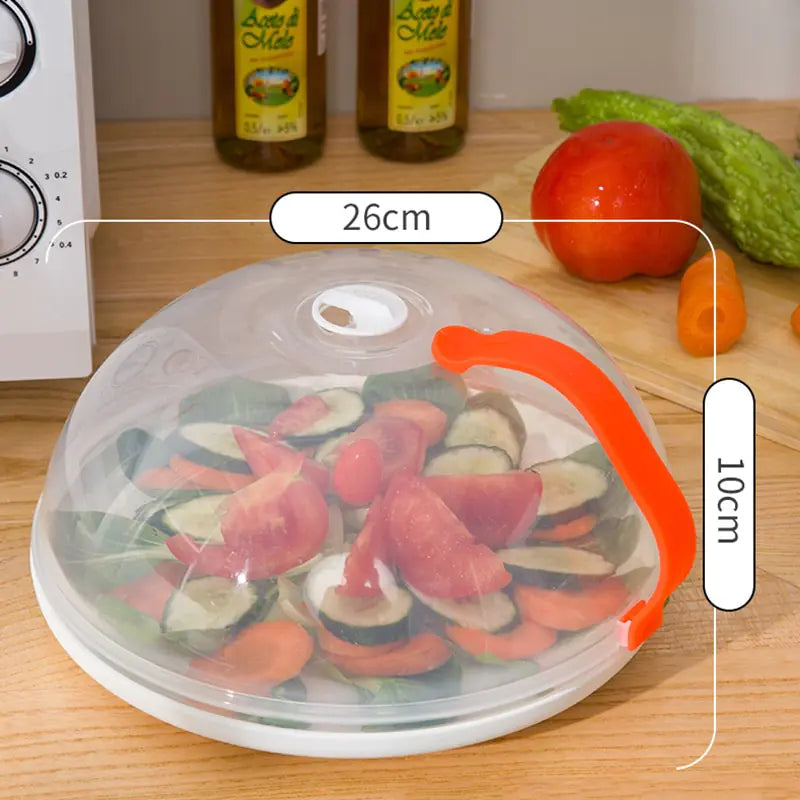 Microwave Food Cover Splash Proof Plate Cover Micro-wave oven Anti-Sputtering Cover with Steam Vents and Handle Dropshipping