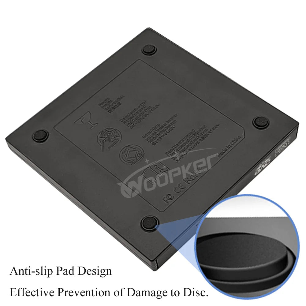 Woopker External DVD Player VCD CD Mp3 Reader USB 2.0 Portable Ultra-Thin DVD Drive Rom for PC Laptop Desktop Portatil