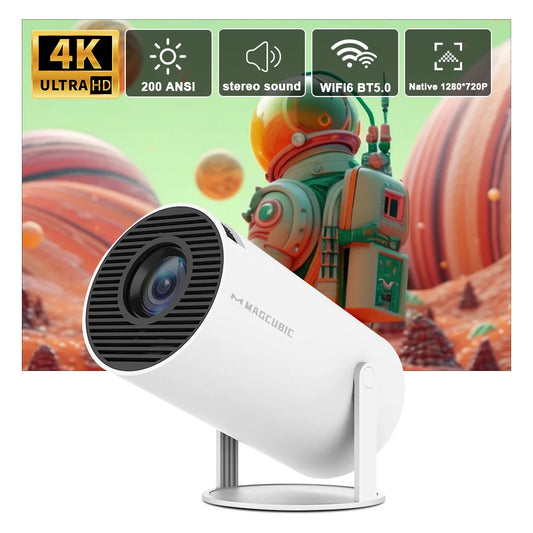 Transpeed Android 11 4K Projector WiFi6 HY300 Allwinner h713 200ANSI BT5.0 1280*720P Dual wifi Home Theater Outdoor portable