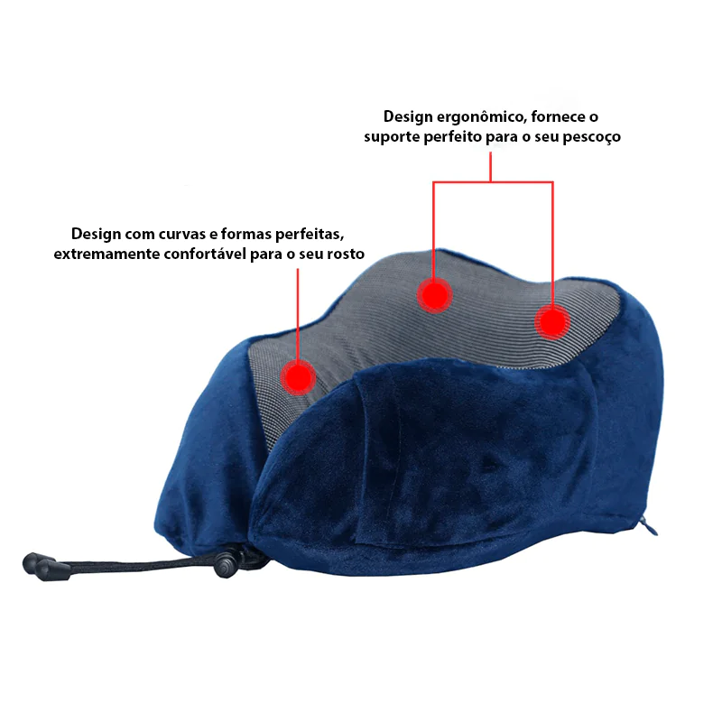 Orthopedic Neck Massaging Pillow For Travel With Eye Mask And Ear Protector