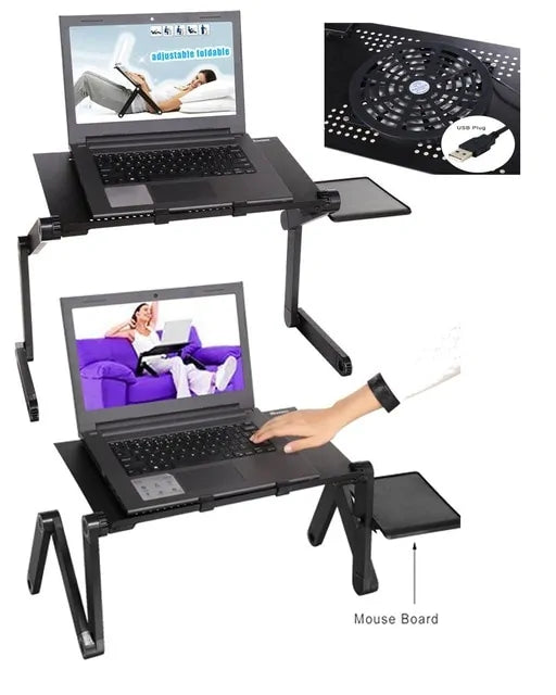 Adjustable Aluminum Laptop Desk With Mouse Pad